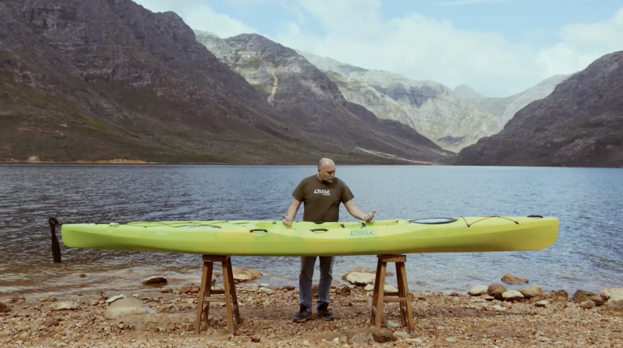 Celliers Kruger with a Lekker Petrel at a mountain reservoir